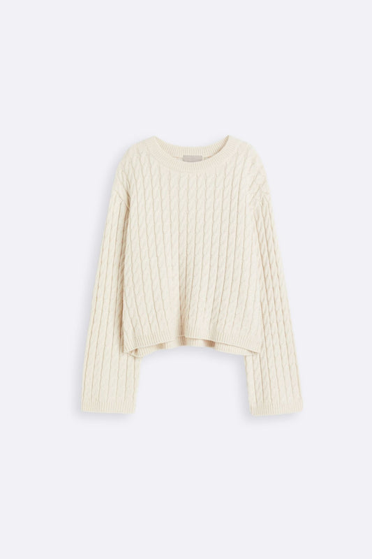 Old Money Loose Cable Knit Pattern Sweater