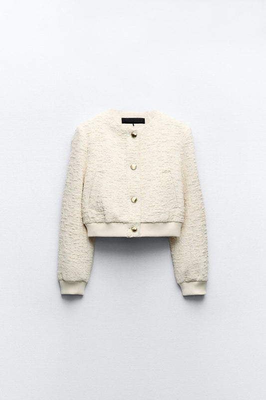Old Money Structured Polo Bomber Sweater