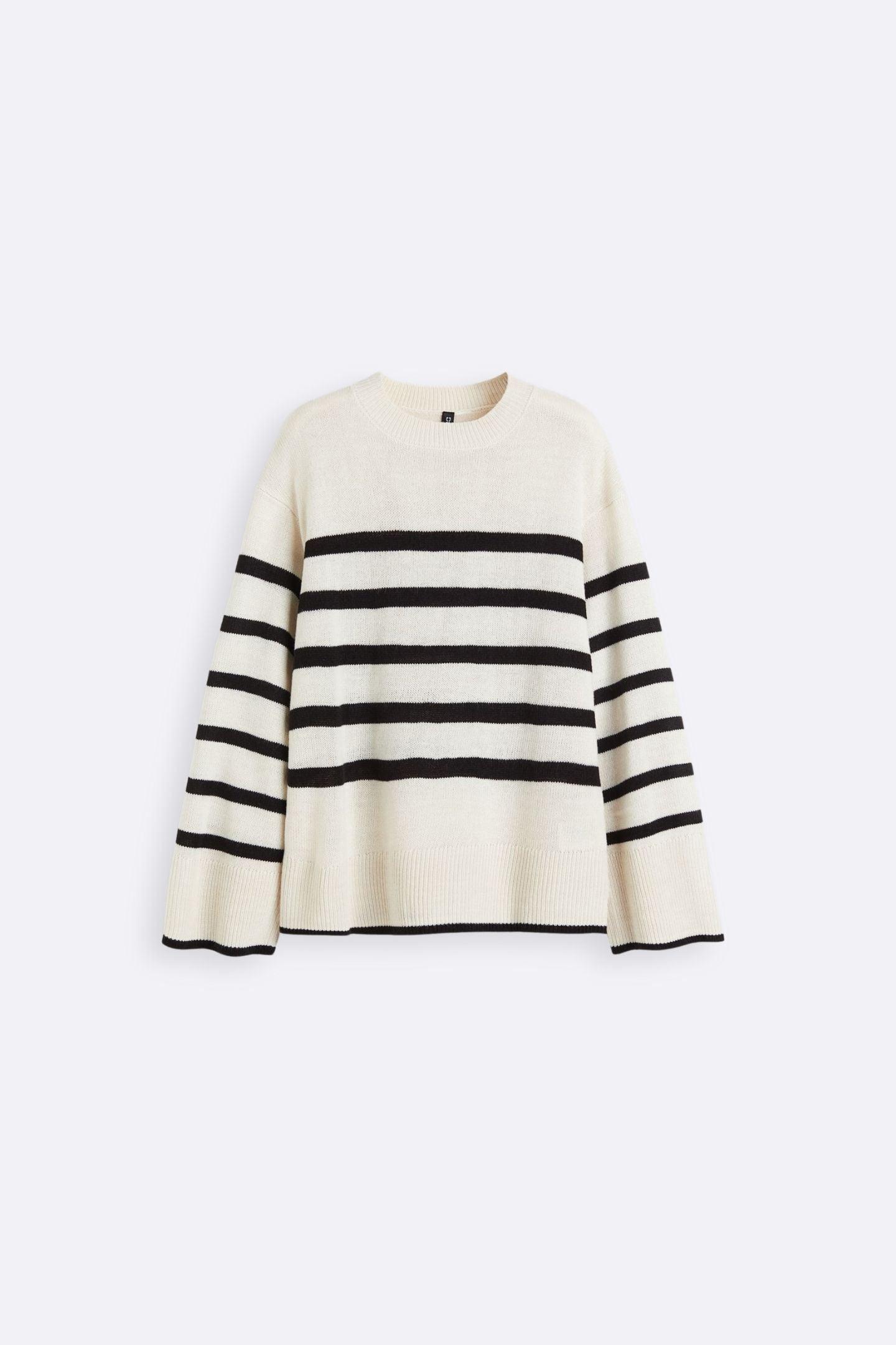 Old Money Oversized Striped Knit Sweater - BLENIN - Old Money Elegant Clothing Brand