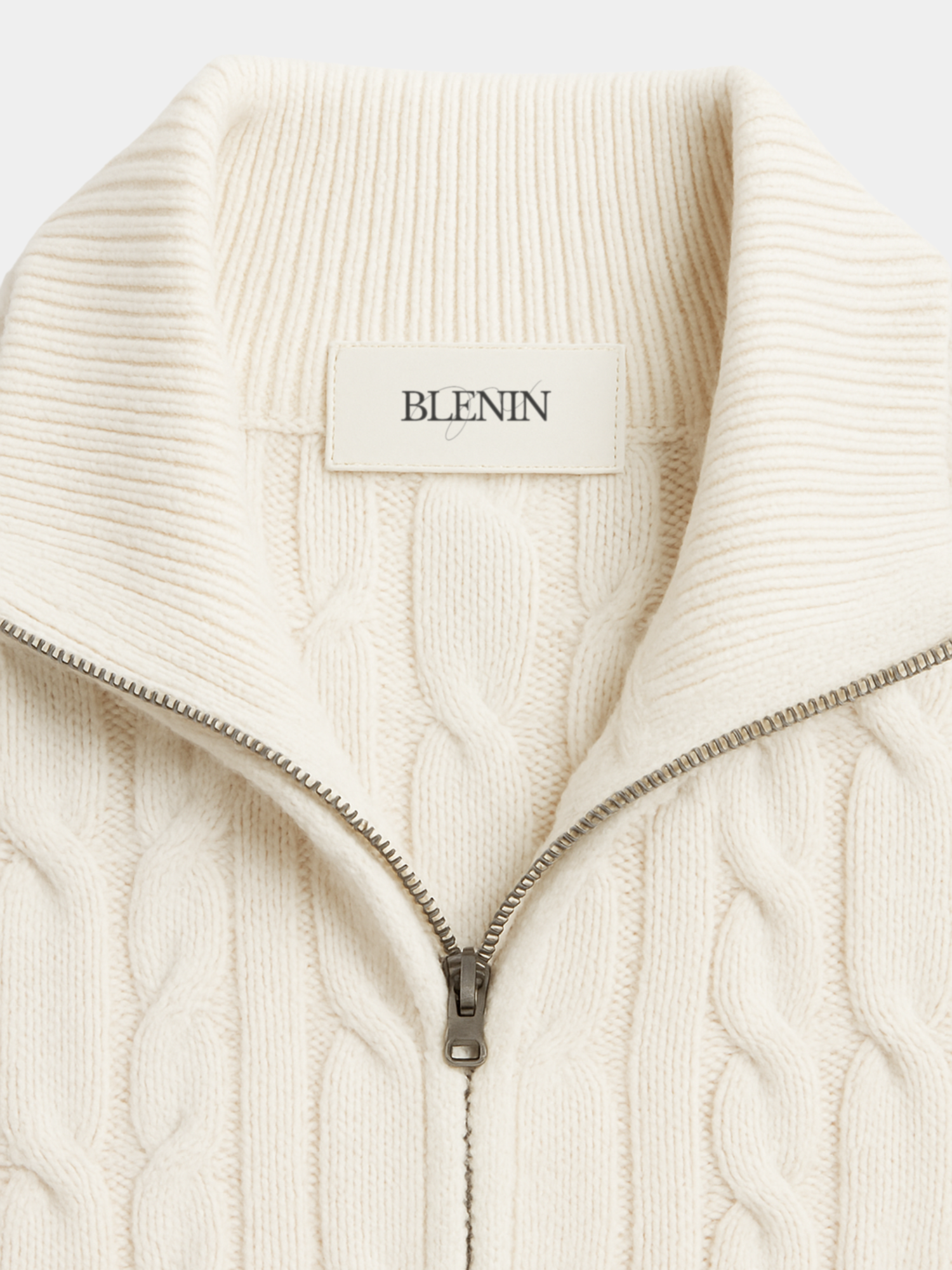 ☆EMIS☆ CABLE COTTON KNIT BAGWHITE m1037_1334833 Old Money Premium Cotton Cable Knit Sweater – BLENIN