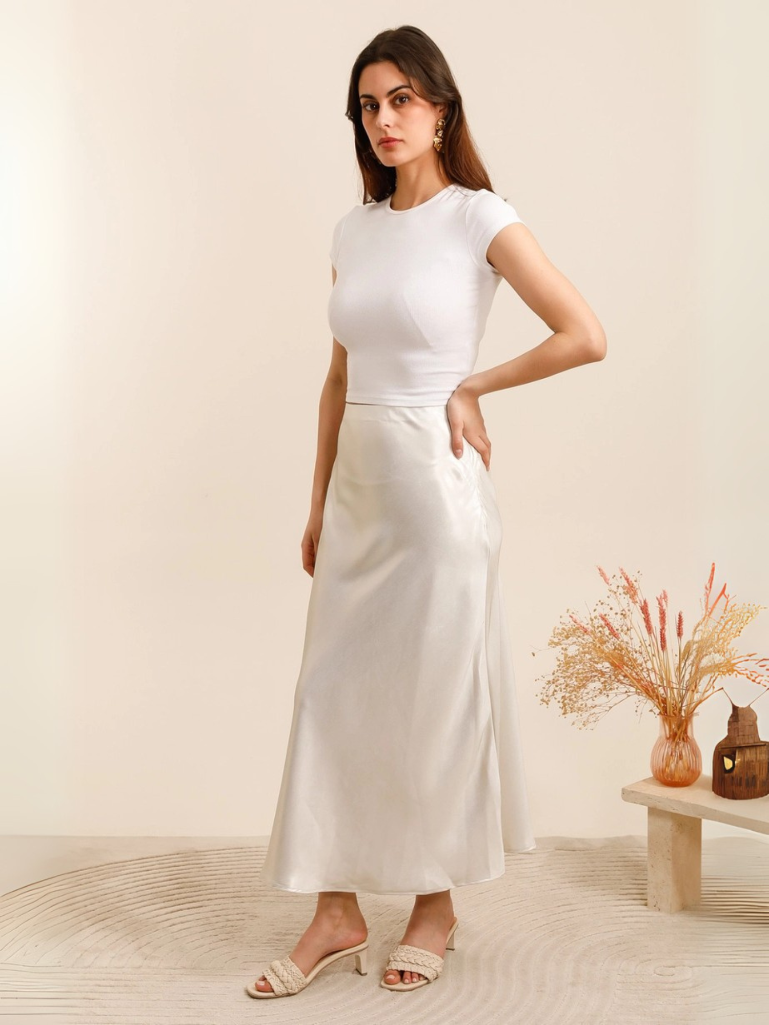 Old Money Satin Midi Skirt – BLENIN