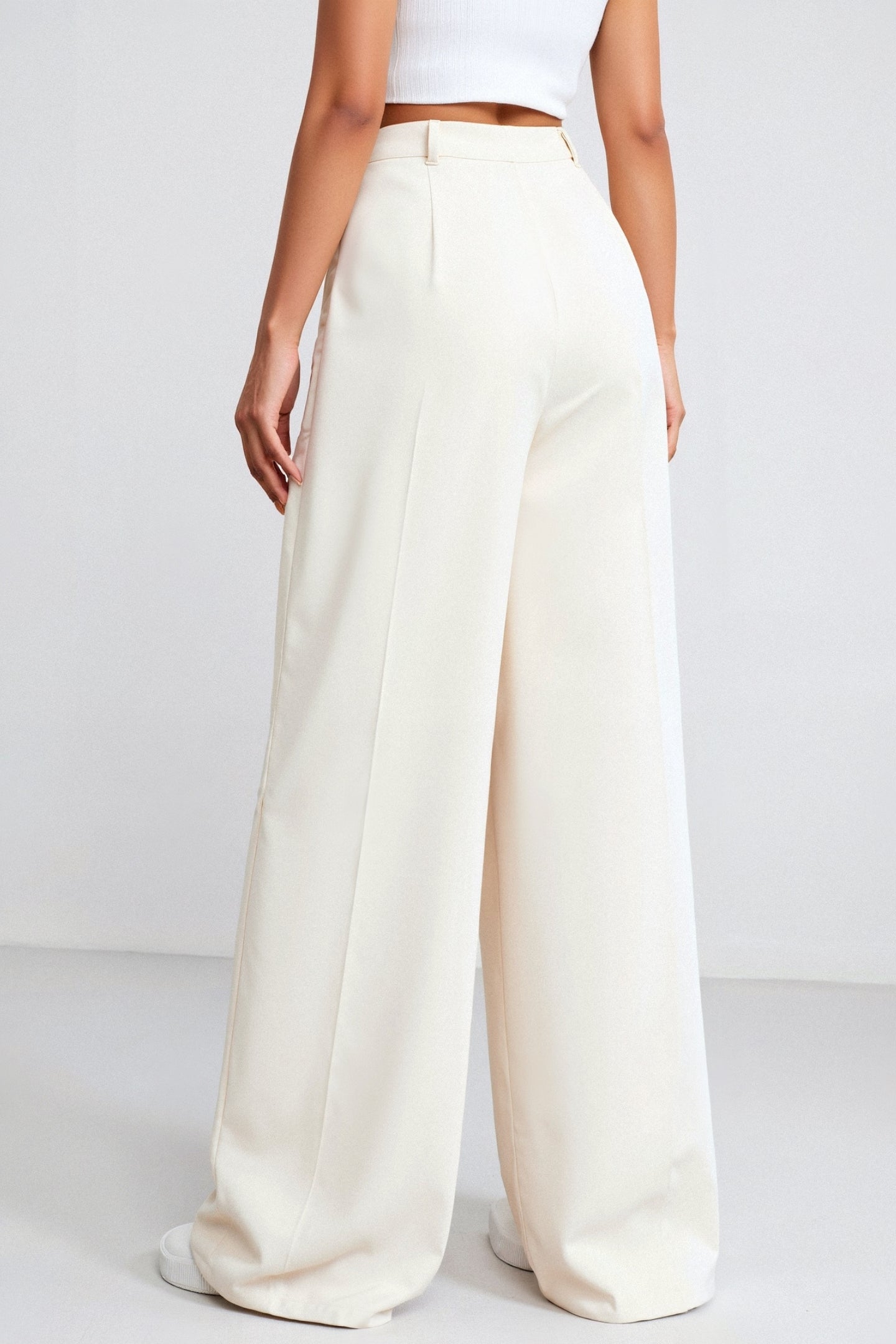 Old Money Elegant High Waist Solid Color Wide Leg Pants – BLENIN