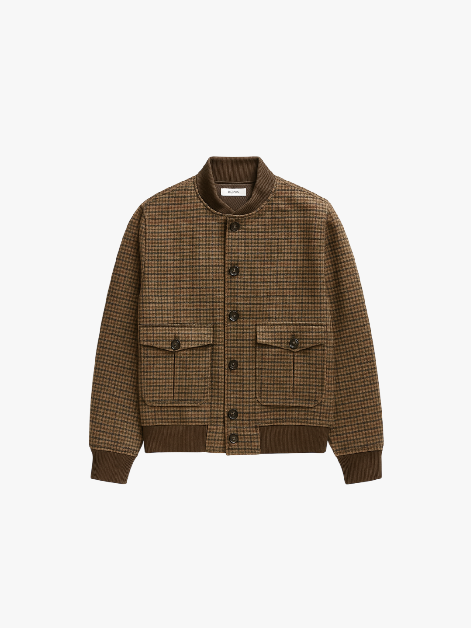 Brown checkered jacket on a white background