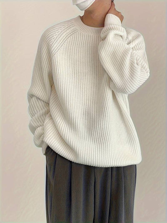 Old Money Heavy High Stretch Knitted Cotton Sweater