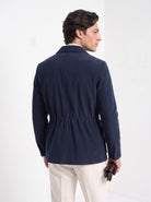 BLENIN men's corduroy field jacket in navy, back view