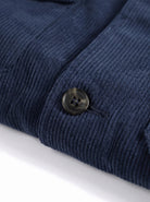 BLENIN men's corduroy field jacket in navy, fabric close-up