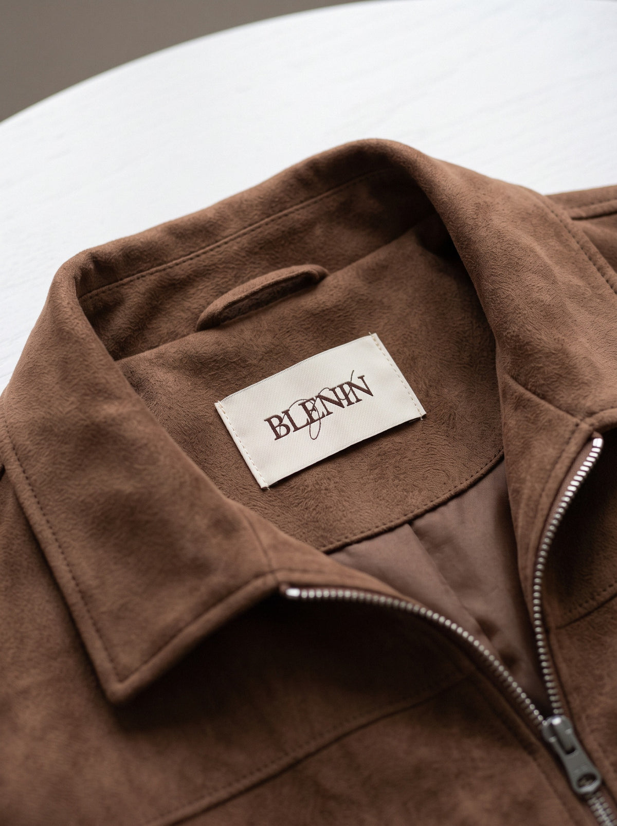 BLENIN suede-look harrington jacket, woven BLENIN label