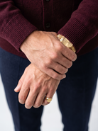 Men's wool full zip cardigan in burgundy