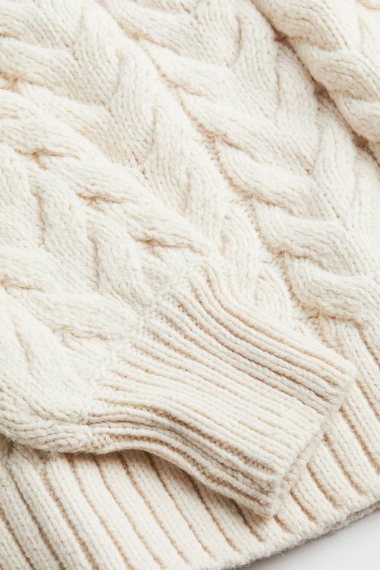Old Money Soft Wool Cable Knit Sweater