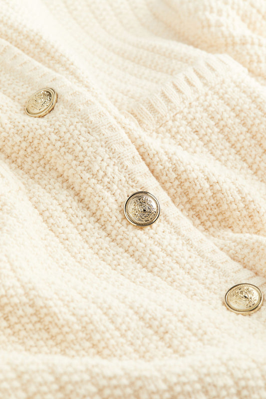 Old Money Knitted Woolen Button Sweater