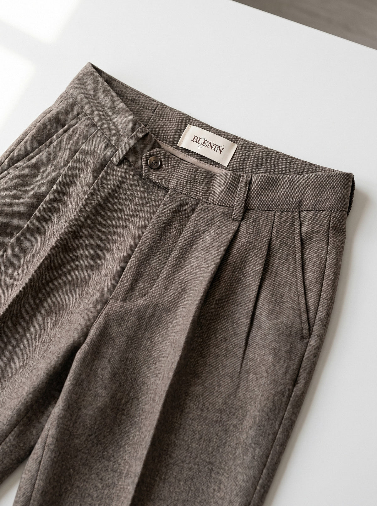 BLENIN naples tweed trousers, woven BLENIN label