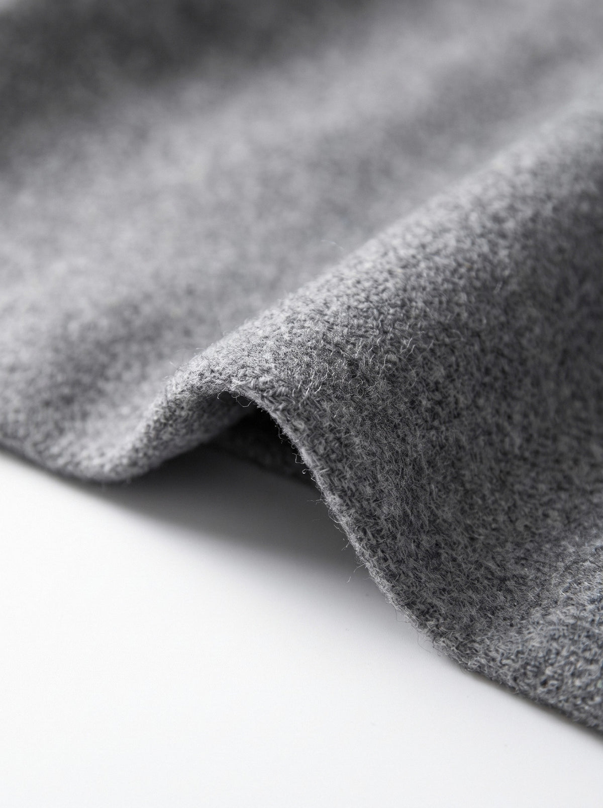BLENIN men's wool blend overcoat in grey, fabric close-up