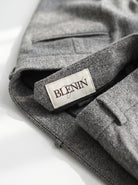 BLENIN herringbone wool trousers, woven BLENIN label