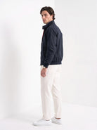 BLENIN men's harrington jacket in navy, back view