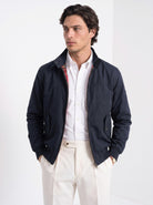 BLENIN men's harrington jacket in navy, front portrait