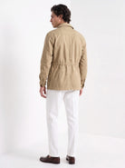 BLENIN men's twill field jacket in khaki, back view