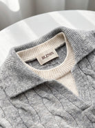 BLENIN layered collar cable sweater, woven BLENIN label