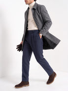 BLENIN men's brushed car coat in dark grey, styled detail