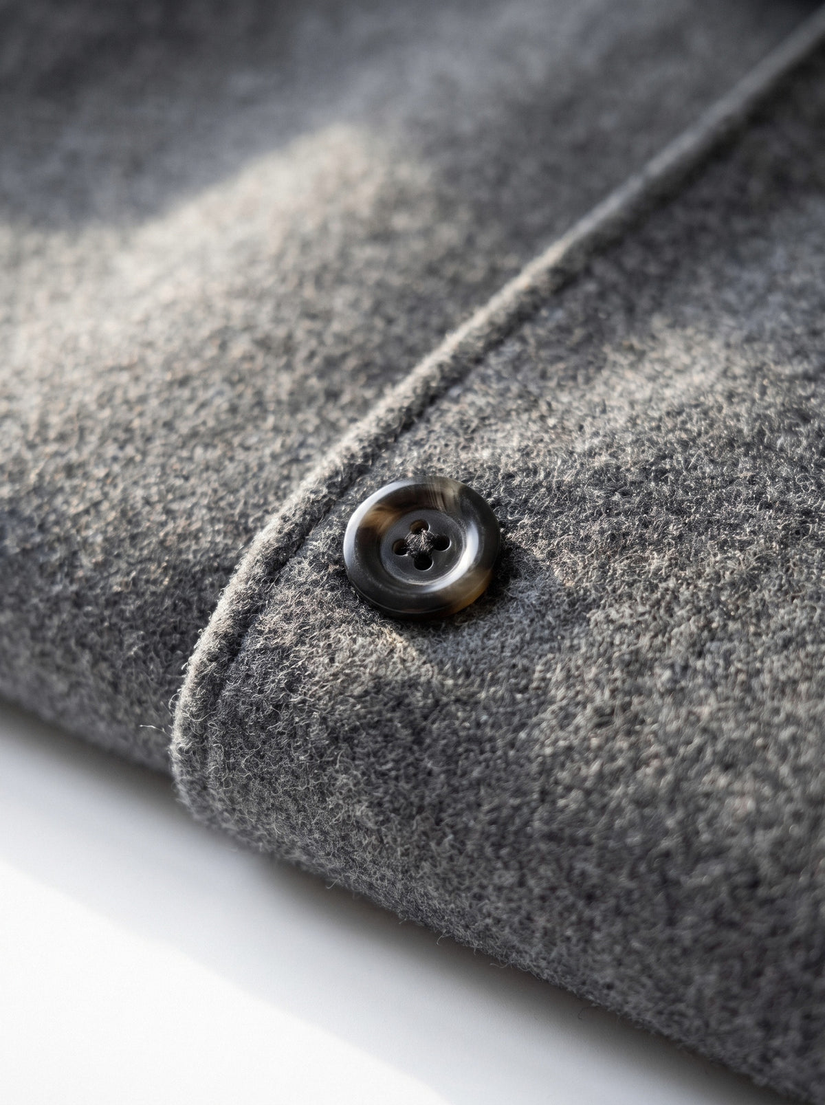 BLENIN men's brushed car coat in dark grey, fabric close-up
