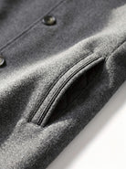 BLENIN men's stand collar wool blend coat in grey, fabric close-up