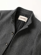 BLENIN stand collar wool blend coat, woven BLENIN label