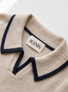 BLENIN piped collar sweater, woven BLENIN neck label