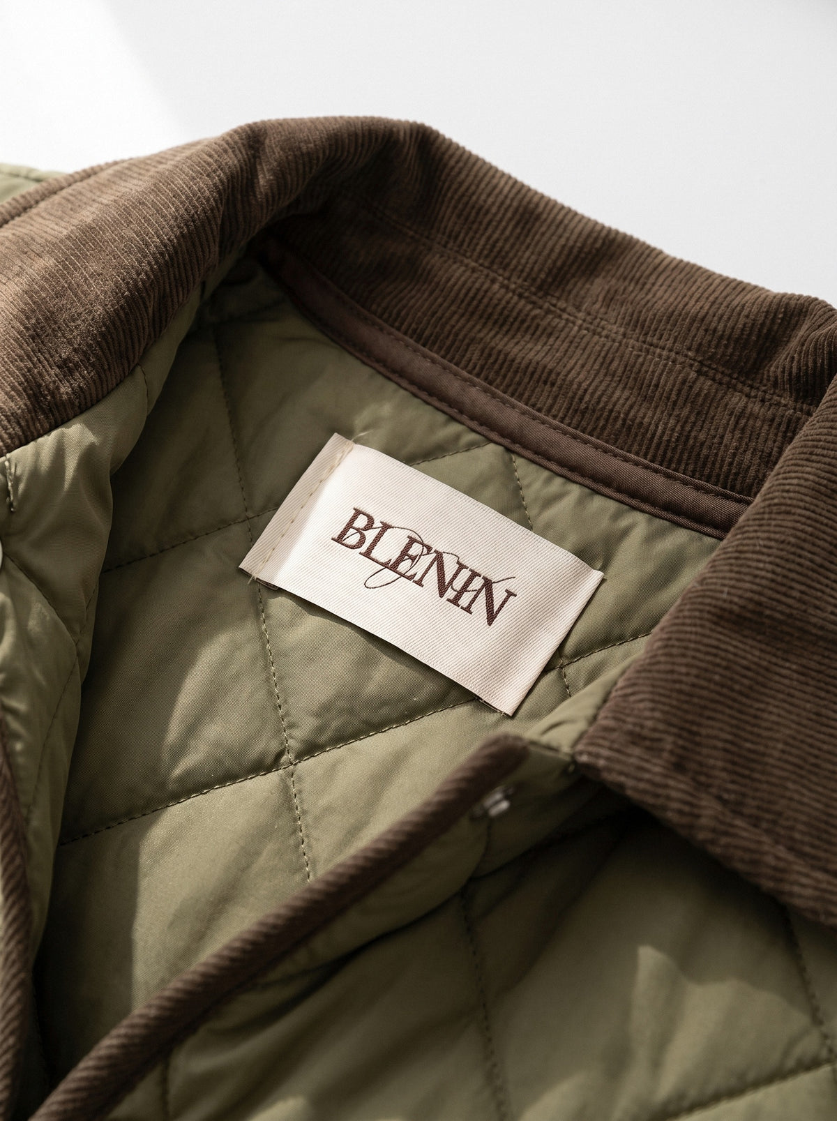 BLENIN quilted corduroy collar jacket, woven BLENIN label