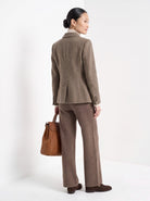 BLENIN herringbone field jacket in camel, back view