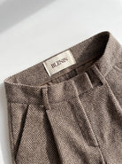 BLENIN herringbone wide leg trousers, woven BLENIN label
