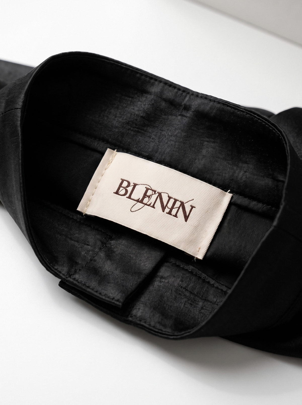 BLENIN satin wide leg trousers, woven BLENIN label
