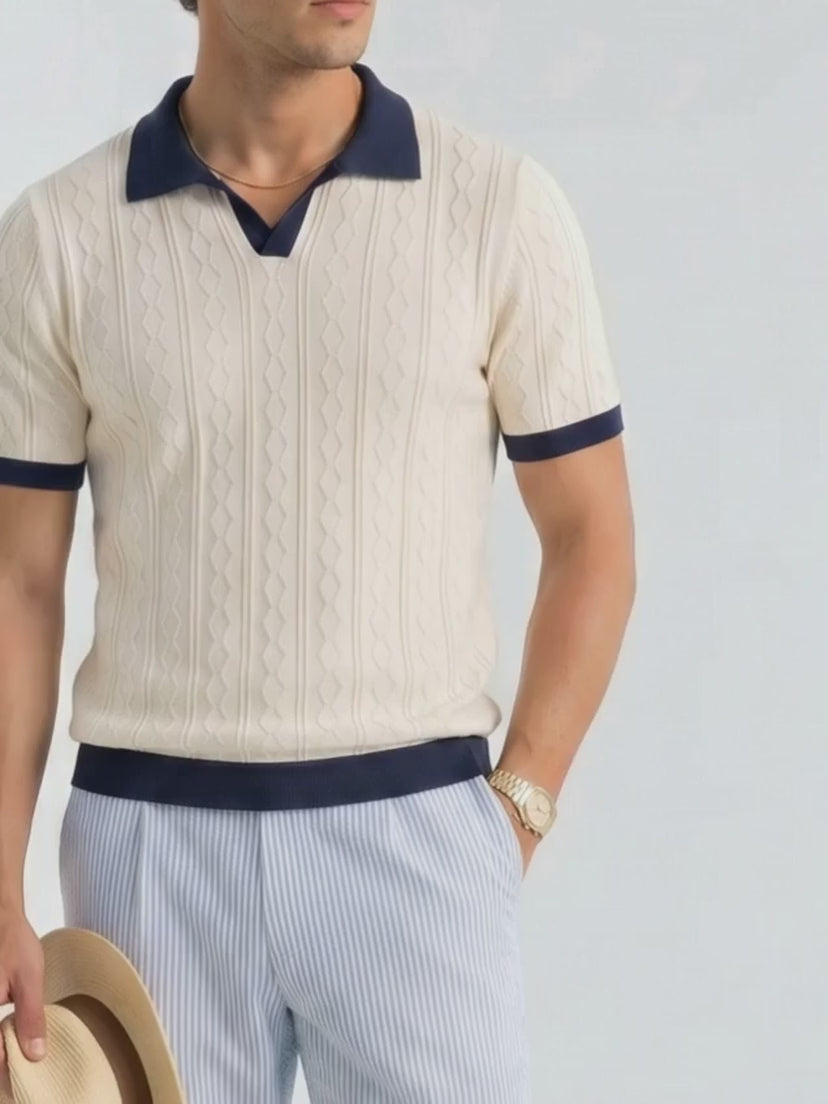 BLENIN Old Money Diamond Knit Polo, video