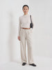 BLENIN cashmere mock neck sweater in milky, video of the full outfit