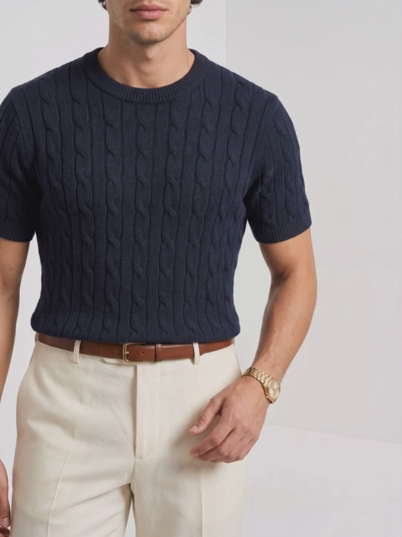 BLENIN Cashmere Cable Knit T-Shirt, video