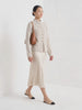 BLENIN mandarin collar cardigan in oatmeal, video of the full outfit
