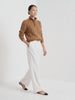 BLENIN cable button collar sweater in cognac, video of the full outfit