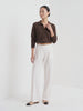 BLENIN collared button cardigan in chocolate, video of the full outfit