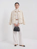 BLENIN short collared jacket in cream, video of the full outfit