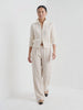 BLENIN cable knit zip cardigan in ivory, video of the full outfit