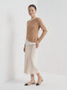 BLENIN gold button knit top in camel, video of the full outfit