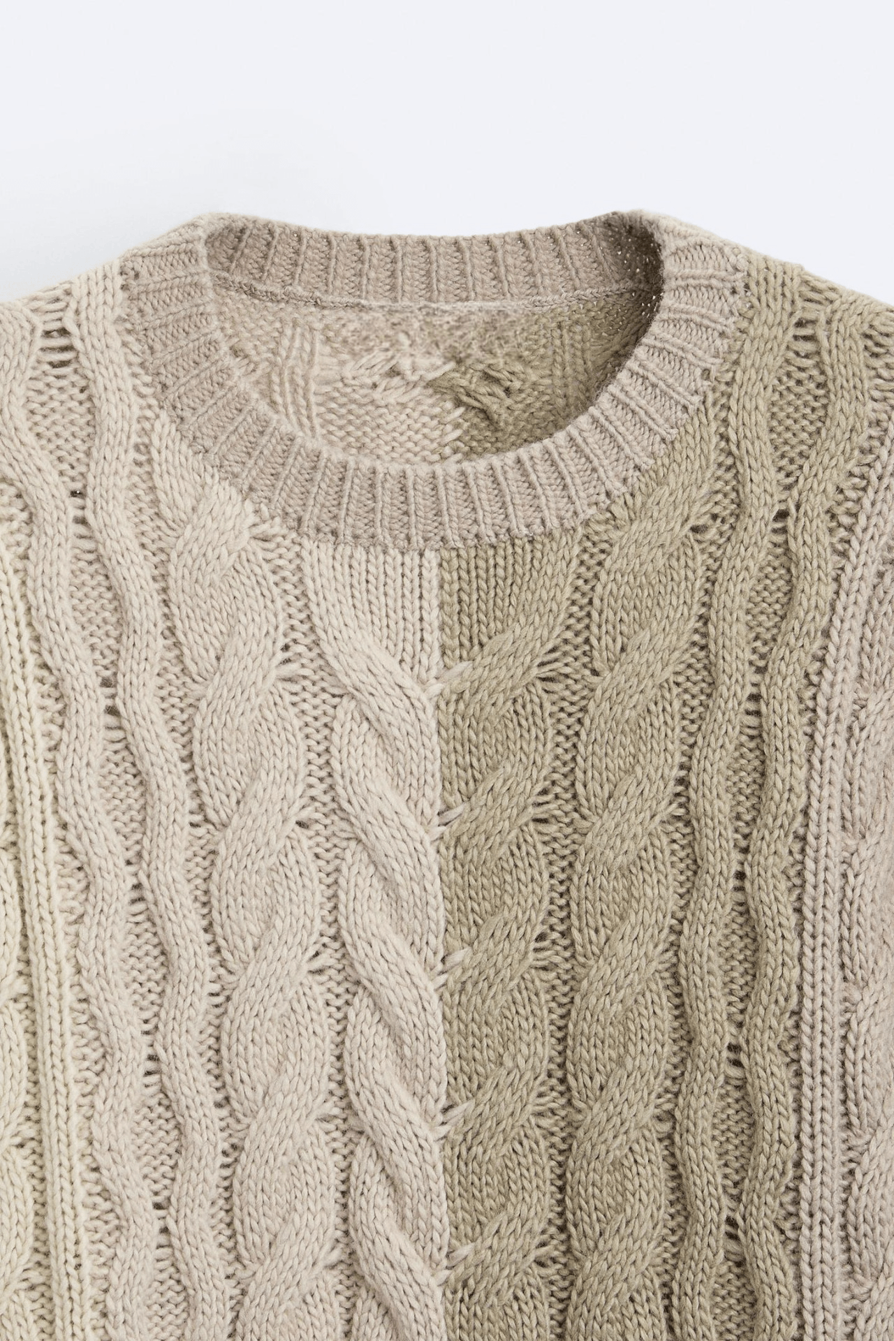 Old Money Cable Knit Block O-Neck Sweater - BLENIN - Old Money Elegant Clothing Brand