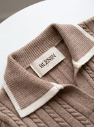 BLENIN cable knit polo skirt set, woven BLENIN label