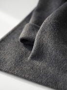 BLENIN women's double-faced wool coat in charcoal, fabric close-up
